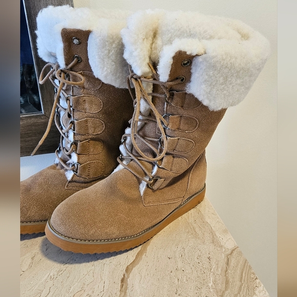 Emu Ridge Lace Up Suede Boots with Wool Blend Lining - Picture 14 of 15